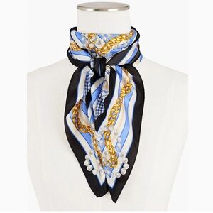 Talbots Windy Plaid Silk Scarf NWOT EUC